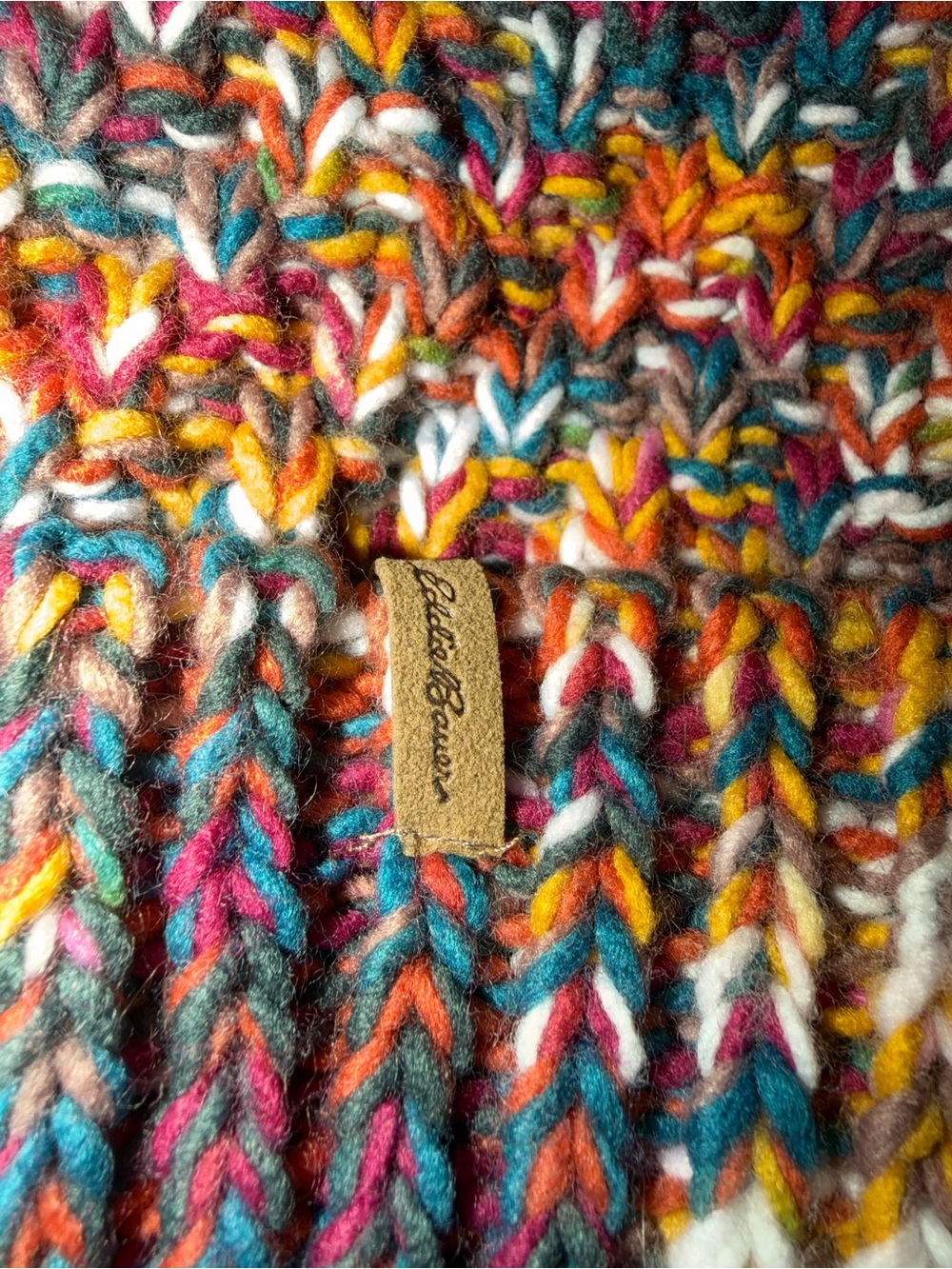 Eddie Bauer Multicolor Chunky Knit Women’s Sweater hat
